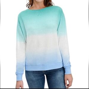 Splendid Ombre Aqua/Blue‎ Thermal Long Sleeves Lounge Thermal Top